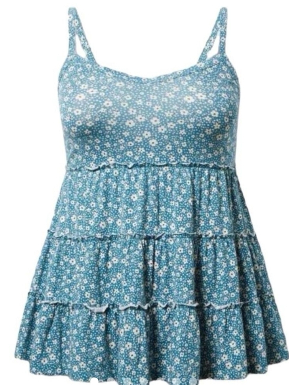 torrid Teal Floral Tiered Camisole Tank